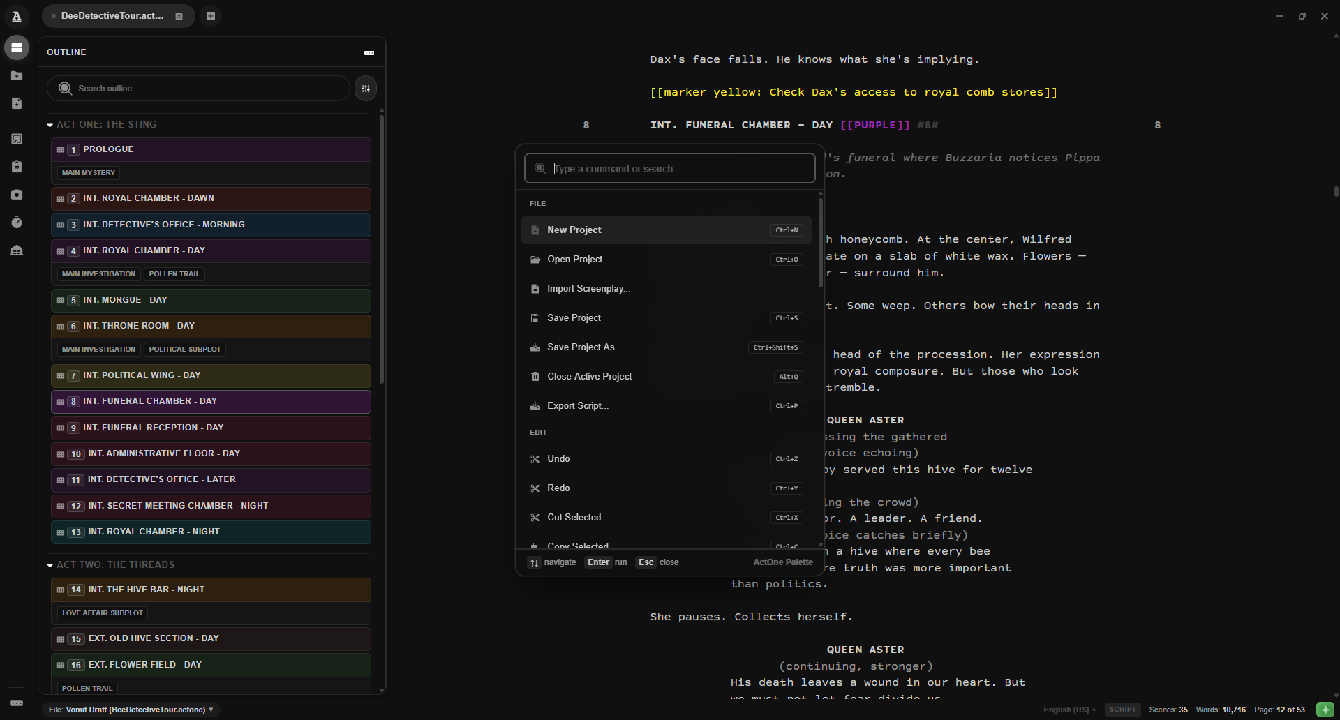 ActOne Outline Tree Navigator